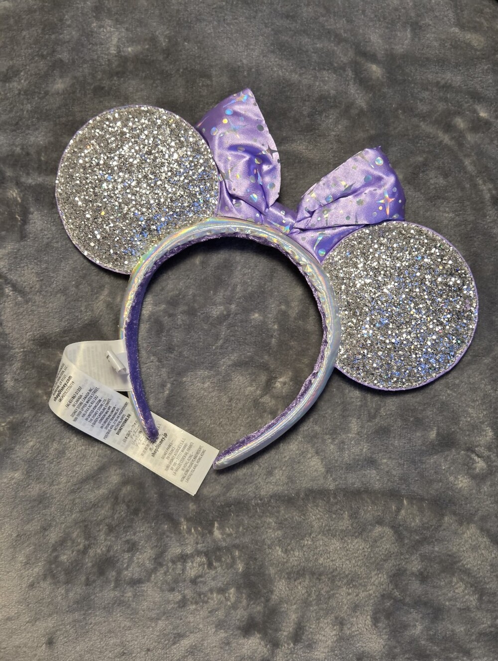 Disney Purple Glitter Minnie Ears Headband - Picture 2 of 3